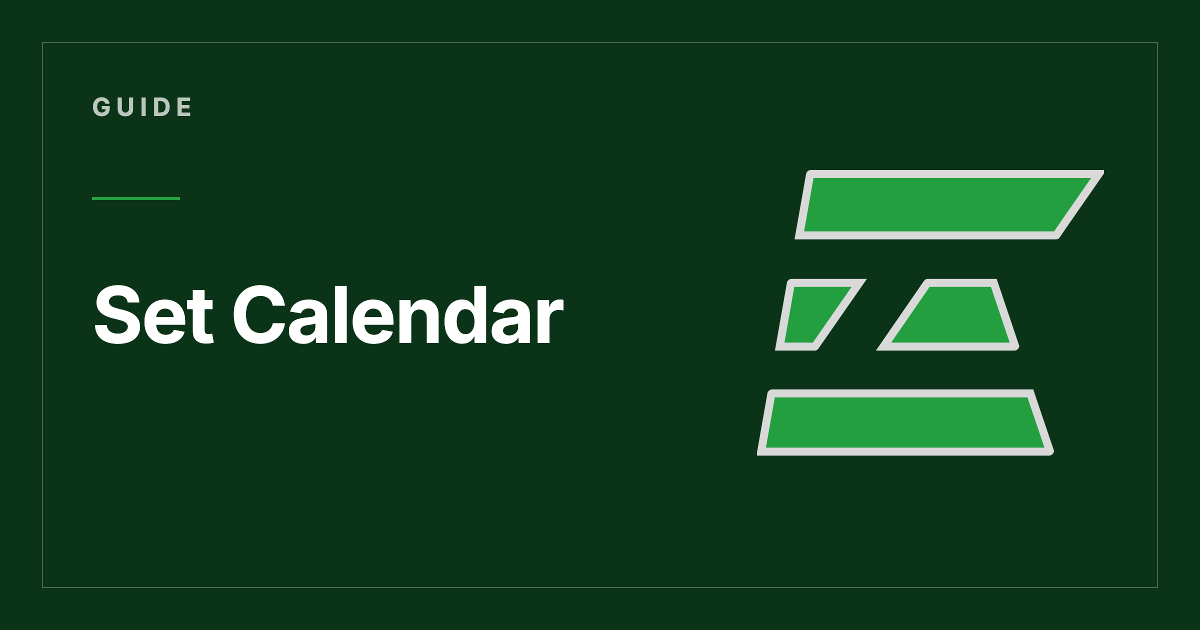 Enthusiast Avenue guide cover with the brand mark and the label Set Calendar