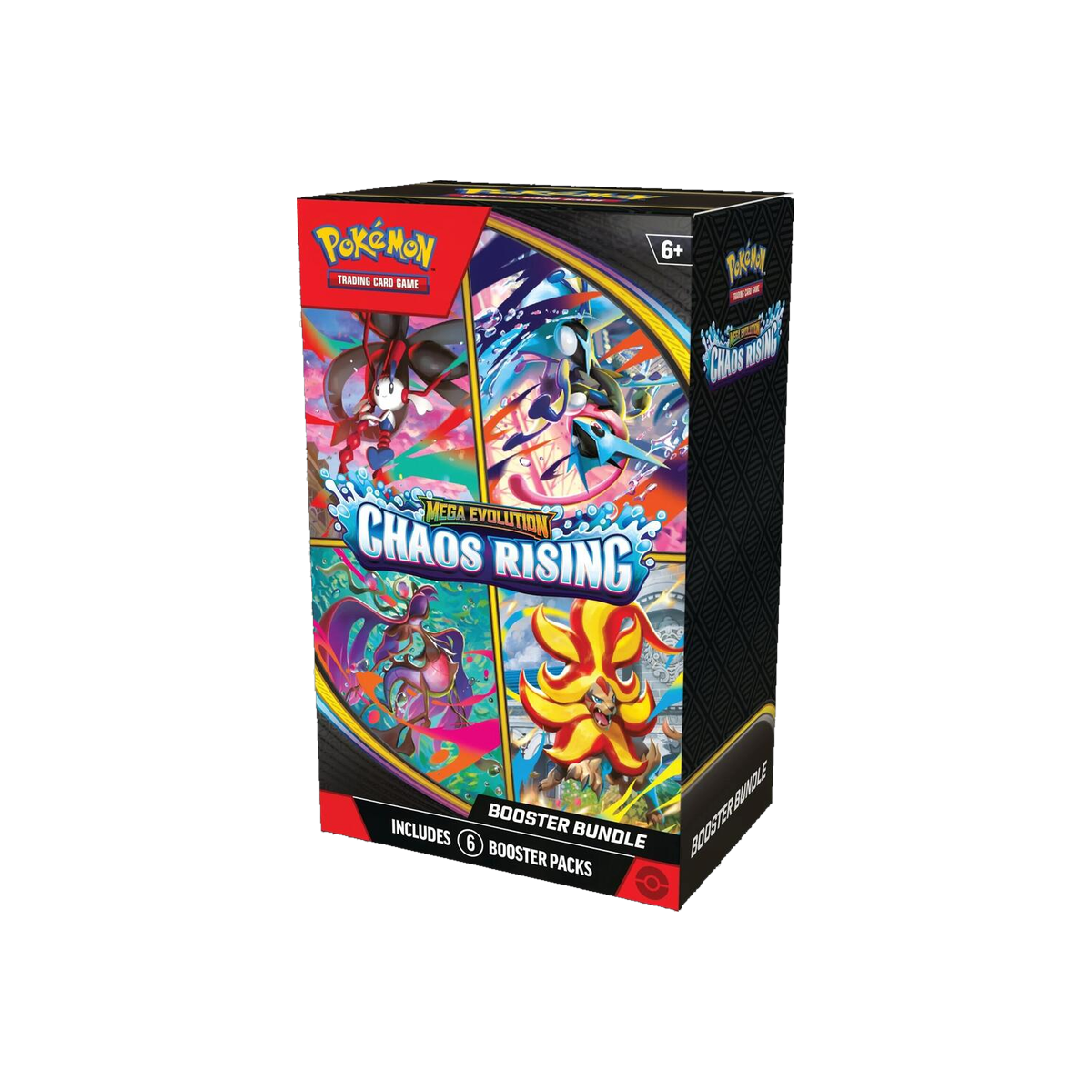 Pokemon Chaos Rising Booster Bundle containing 6 booster packs, front of packaging