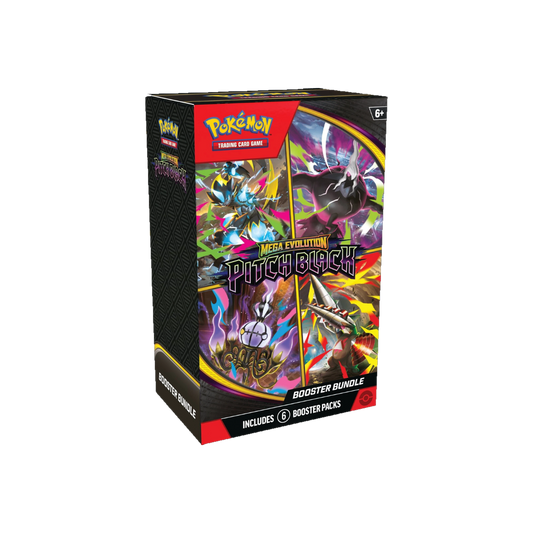 Pokemon Pitch Black Booster Bundle containing 6 booster packs, front of packaging