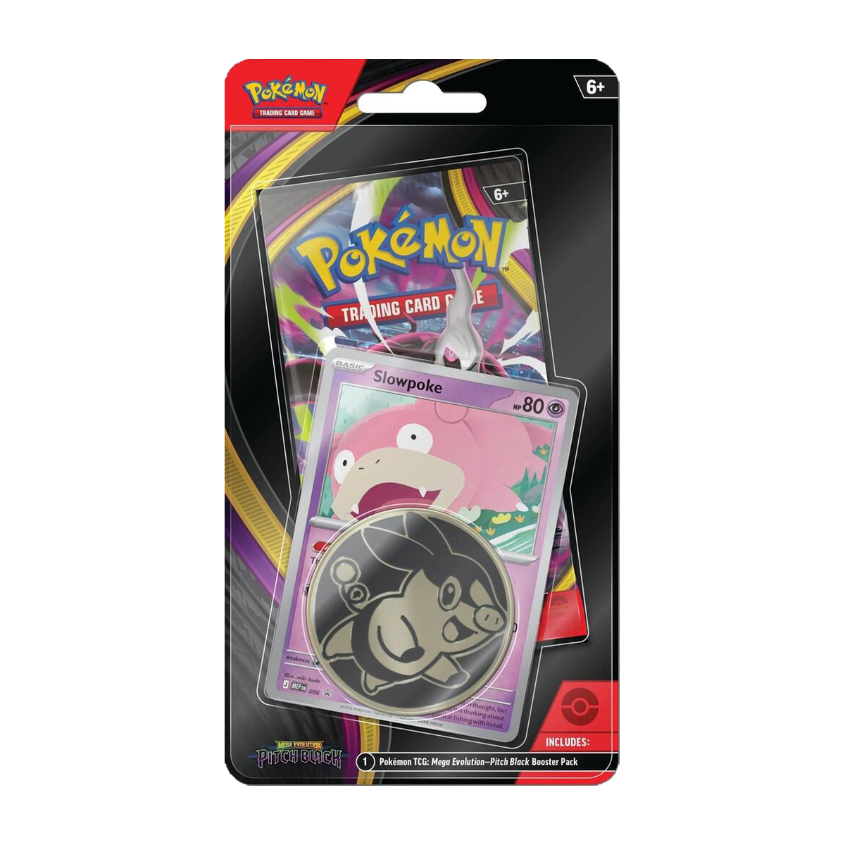 Pokemon Pitch Black checklane blister with booster pack and Slowpoke promo card