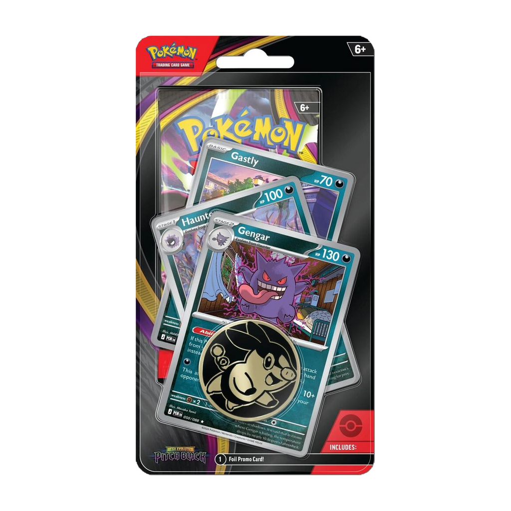 Pokemon Pitch Black premium checklane blister with booster pack and Gengar evolution promos