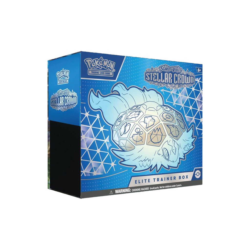 Coffret Dresseur d'Élite Pokémon Stellar Crown avec illustration de Terapagos, devant de la boîte