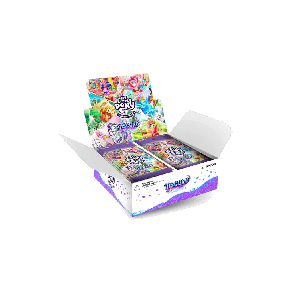 Kayou My Little Pony Discord booster box with sealed booster packs, open display box