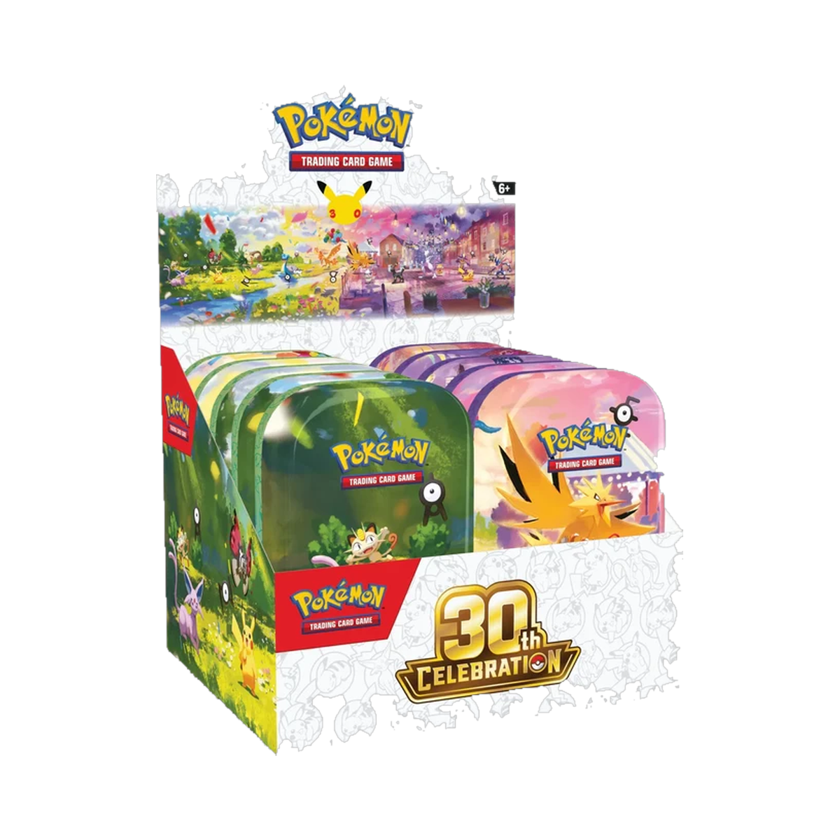 Pokemon 30th Celebration - Mini Tin Display, sealed display of ten mini tins