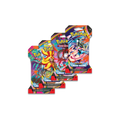 Pokemon Chaos Rising sleeved booster blister packs, four pack art variants fanned out