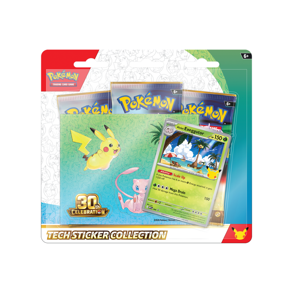 Pokemon 30th Celebration - Tech Sticker Collection, Alolan Exeggutor version, front of pack