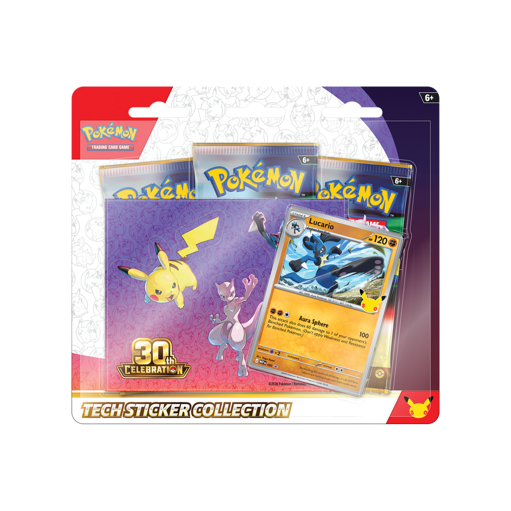 Pokemon 30th Celebration - Tech Sticker Collection, Lucario version, front of pack