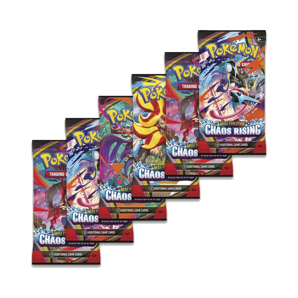 Pokemon Chaos Rising - Booster Bundle, booster packs fanned out