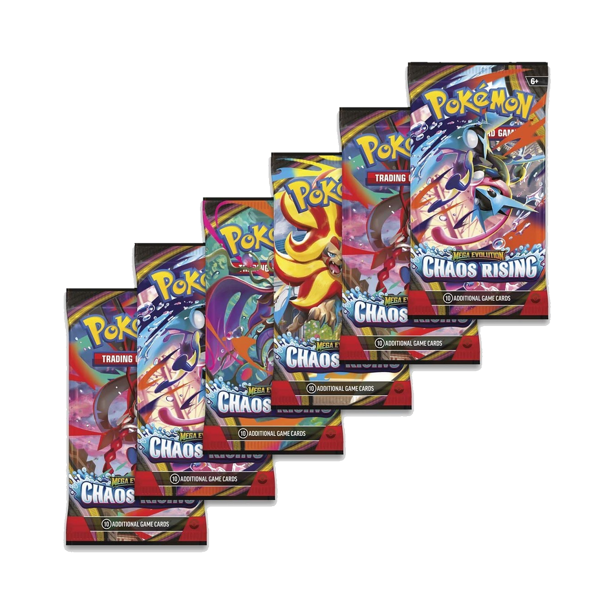 Pokemon Chaos Rising - Booster Bundle, booster packs fanned out