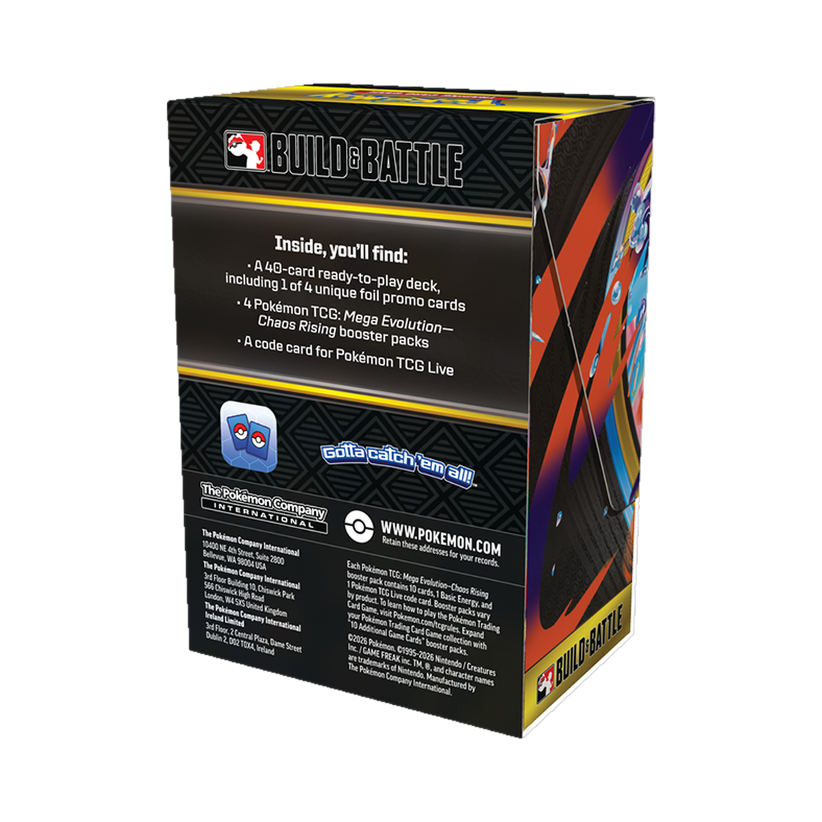 Pokemon Chaos Rising - Build & Battle Box, back of the box