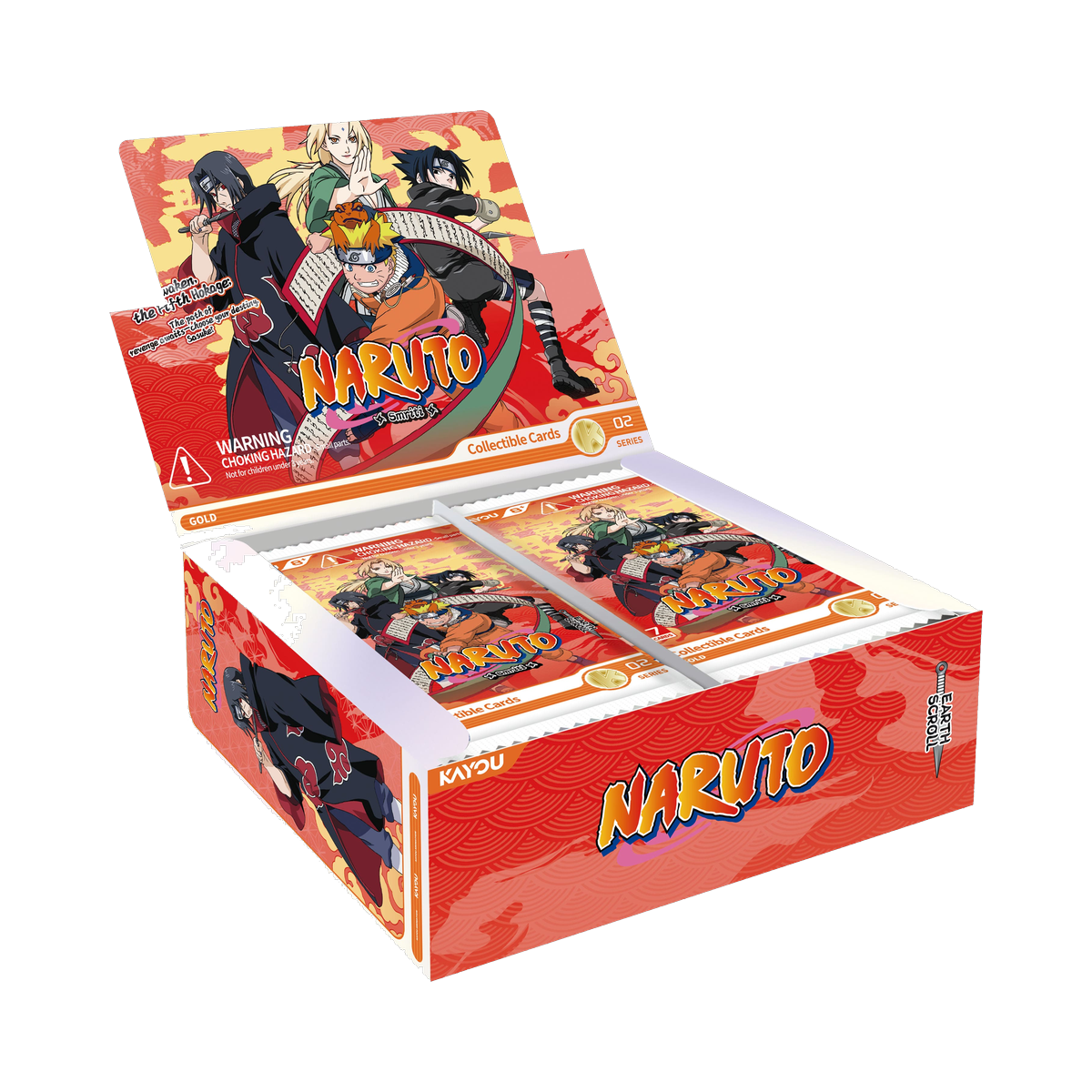 Kayou Naruto - Earth Scroll Series 2 Display Box, open display box showing booster packs