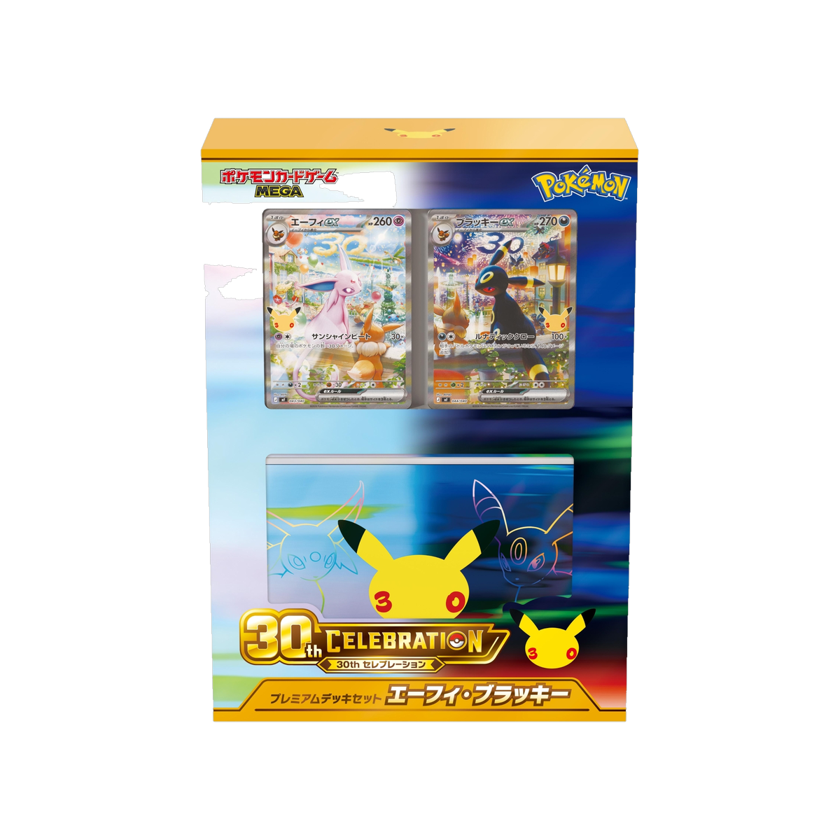 Pokemon Japanese 30th Celebration Premium Deck Set Espeon & Umbreon, sealed box front