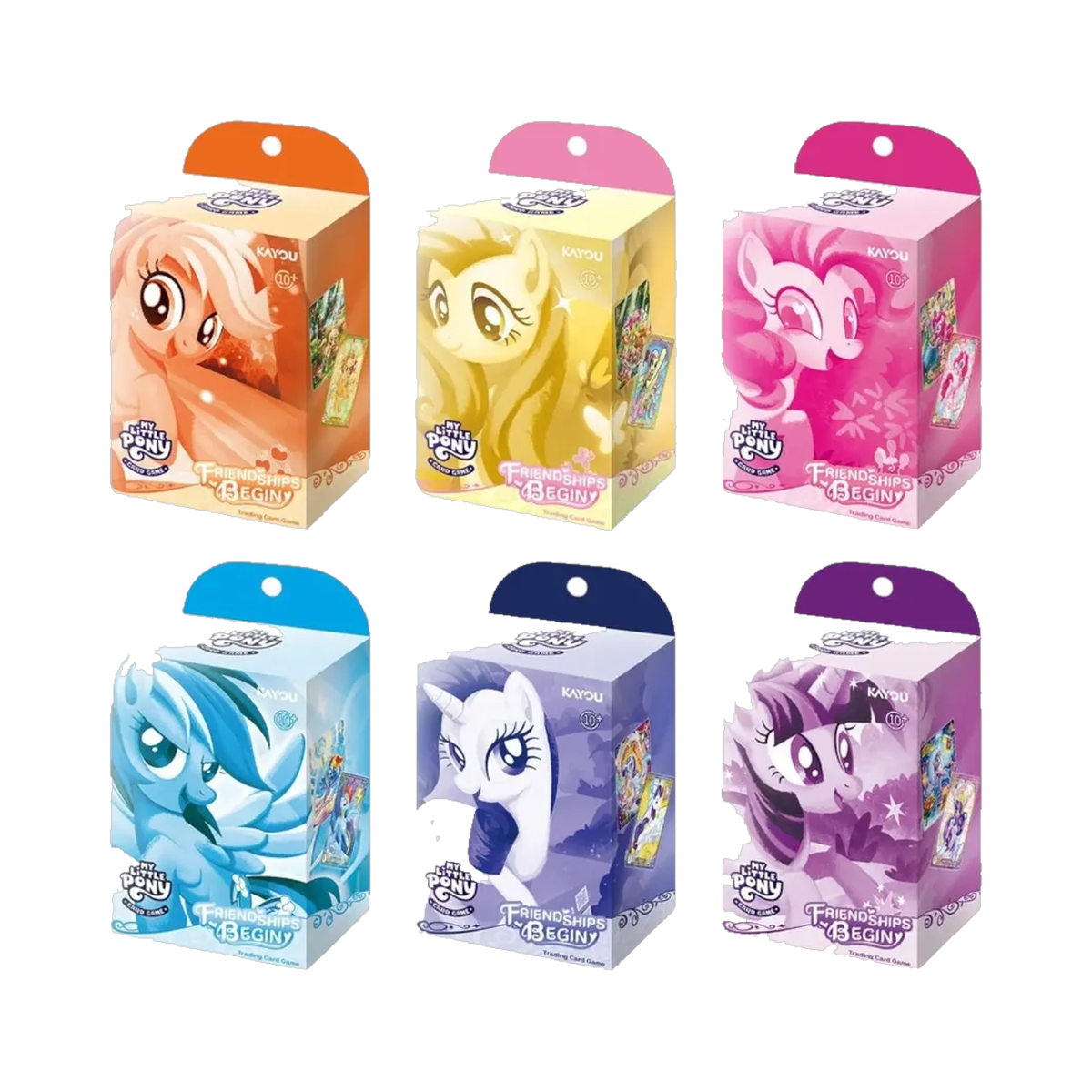Kayou My Little Pony - Friendships Begin Starter Deck Display, the six starter deck boxes