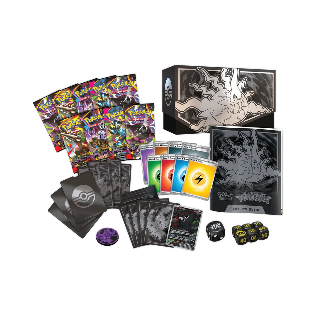 Pokemon Pitch Black - Elite Trainer Box, contents with booster packs and accessories