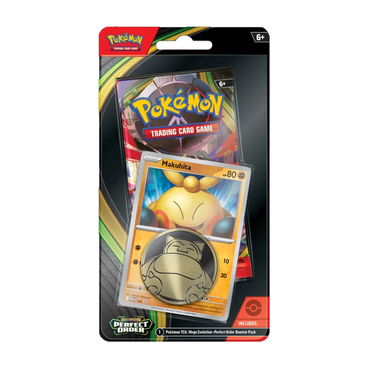 Pokemon Perfect Order - Checklane Blister, sealed checklane blister, front showing the Makuhita promo card