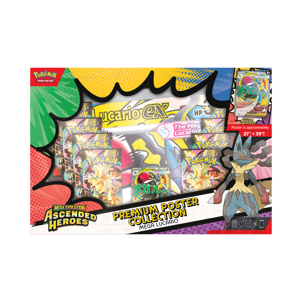 Pokemon Ascended Heroes - Premium Poster Collection, second view showing pack contents and set artwork