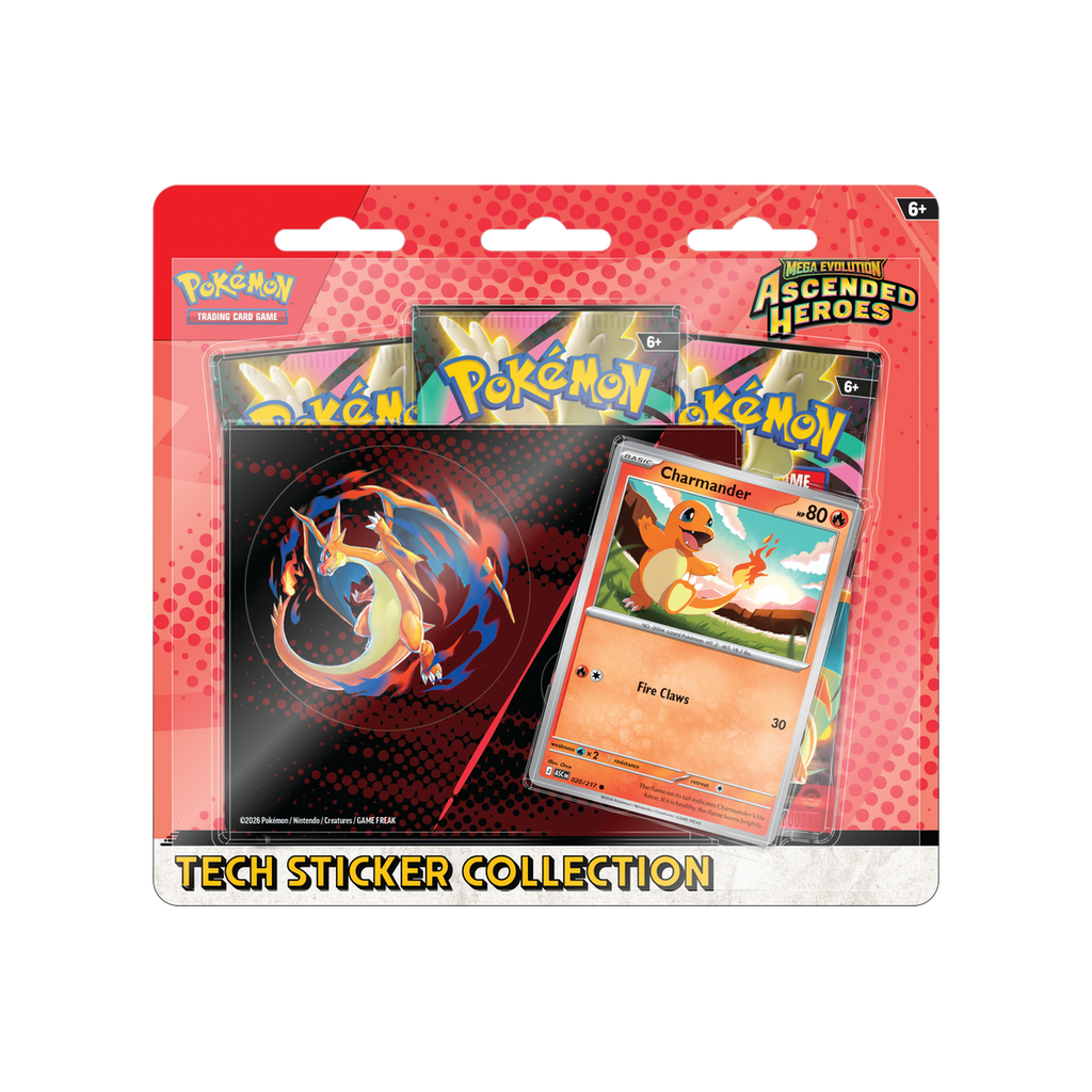 Pokemon Ascended Heroes - Tech Sticker Collection, sealed collection box, front of box