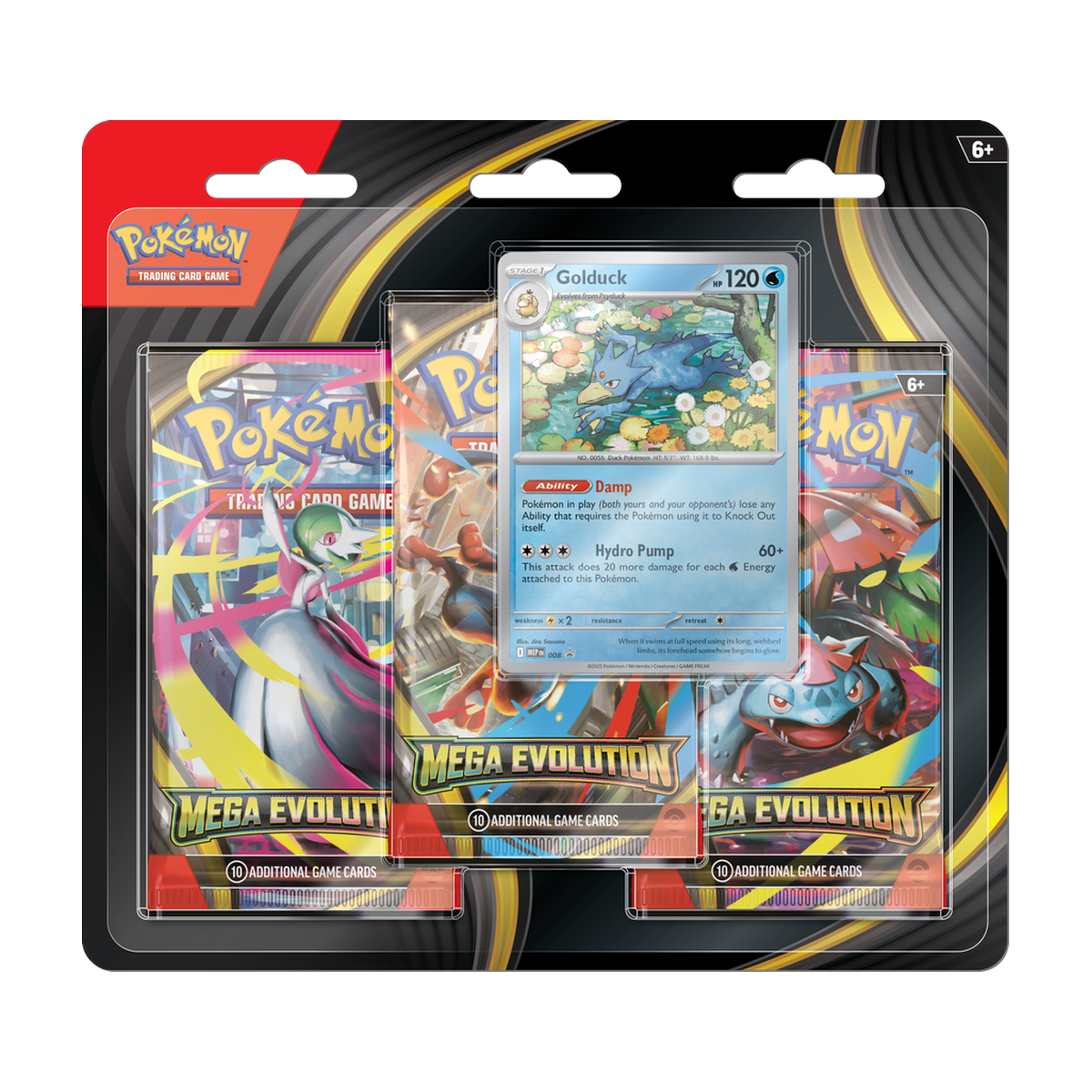 Pokemon Mega Evolution - 3 Pack Blister, sealed three pack blister, front