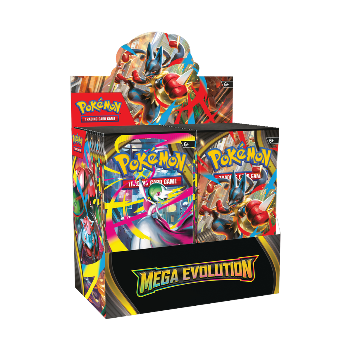 Pokemon Mega Evolution - Booster Box (Enhanced with Topper), sealed booster box, front of box