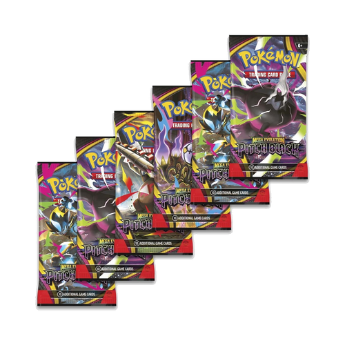 Pokemon Pitch Black - Booster Box, booster packs fanned out