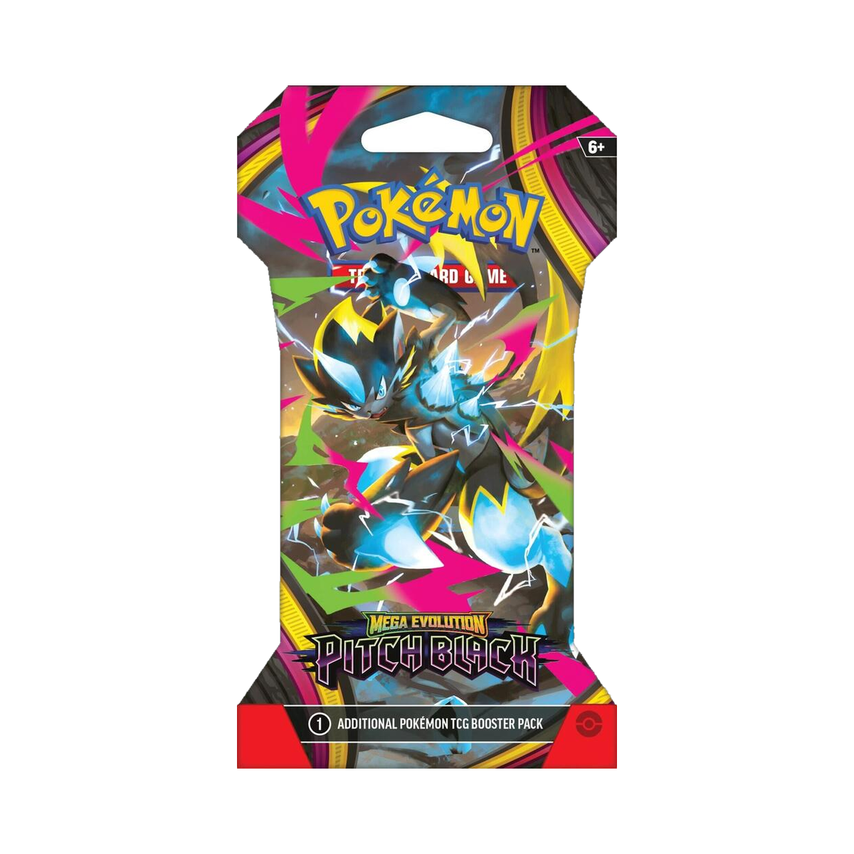 Pokemon Pitch Black - Sleeved Blister Packs, single sleeved booster with Mega Zeraora artwork