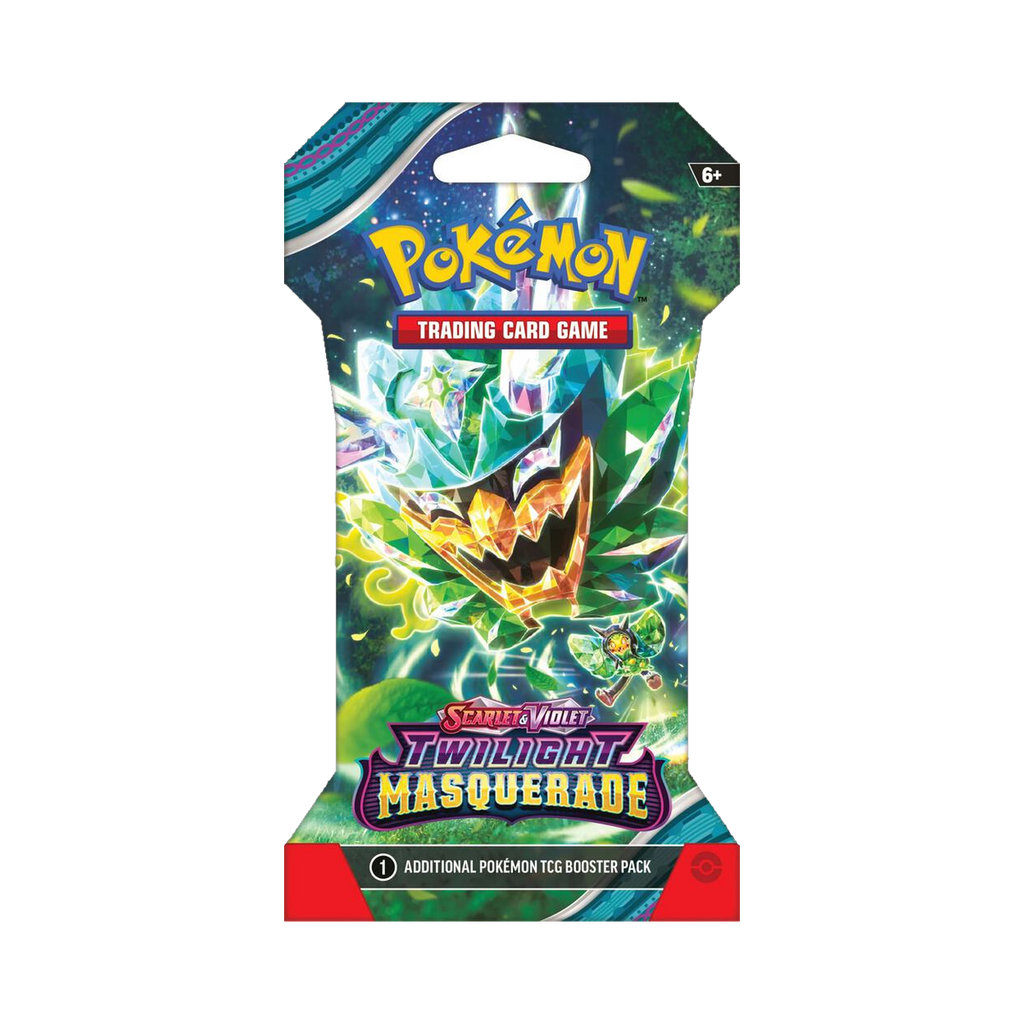 Pokemon Twilight Masquerade - Sleeved Blister Packs, single sleeved booster with Ogerpon artwork